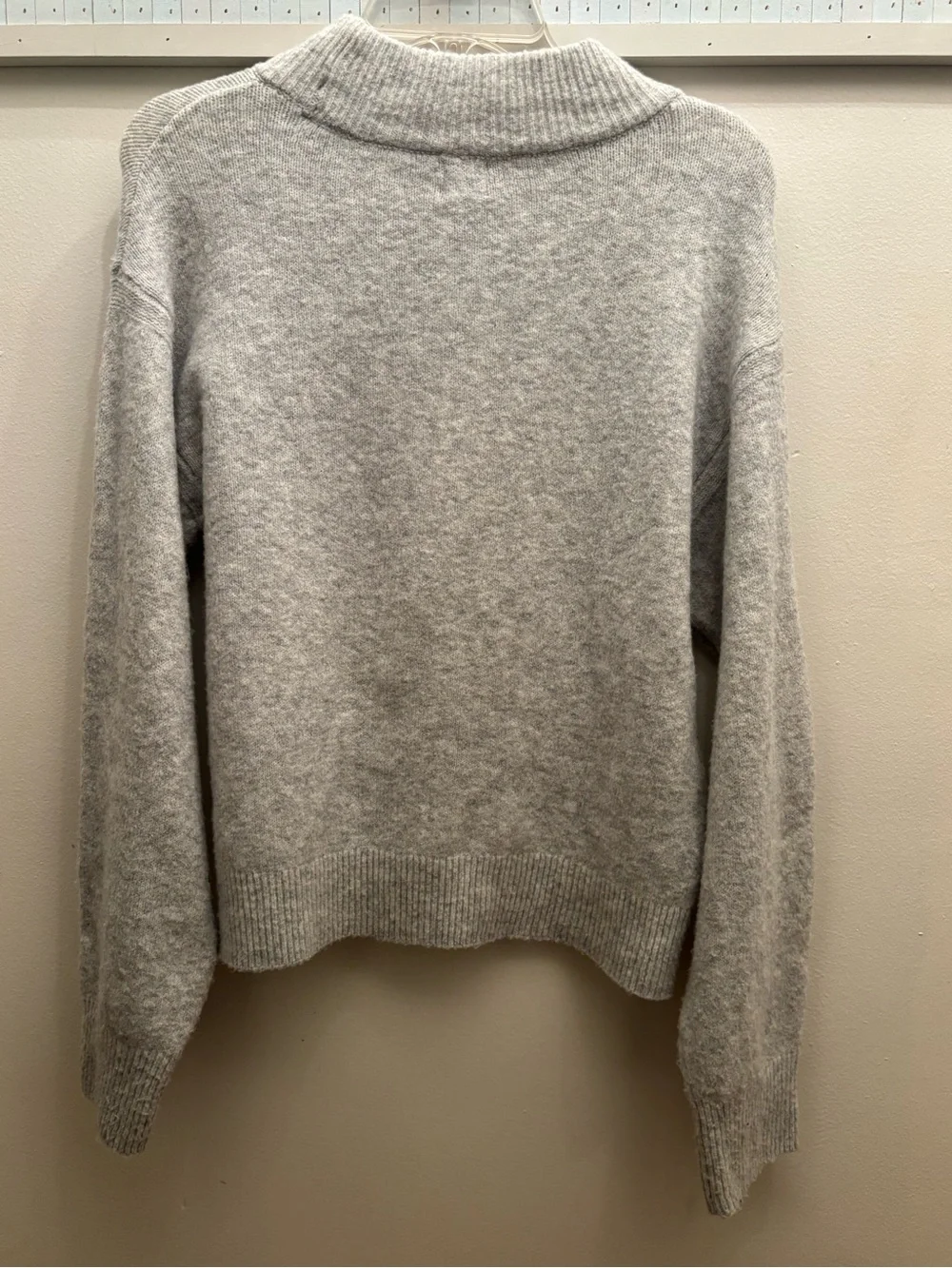 a new day Gray Sweater with Green Sequin "Amour" Script XS - Picture 5 of 5